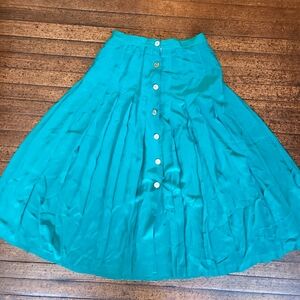 Vintage Anne Klein II Teal Maxi Skirt